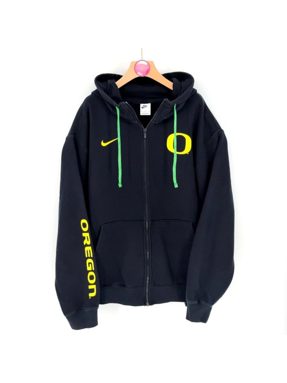 Nike Oregon Ducks‎ Football Full Zip Up Hoodie Black Yellow Spring 2024 Size 2XL